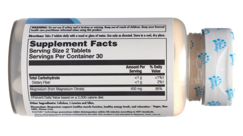 Magnesium Citrate 400 мг (Цитрат магния) 60 таблеток (KAL) фото 2