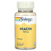 Niacin 100 mg Vitamin B-3 (Ниацин 100 мг витамин В-3) 100 вег капсул (Solaray)