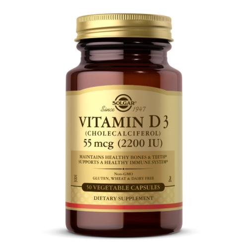 Vitamin D3 (Витамин Д3) 55 мкг (2200 IU) 50 вегетарианских капсул (Solgar)