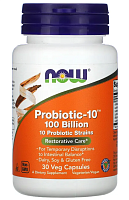 Probiotic-10 100 Billon (Комплекс пробиотиков 100 млрд КОЕ) 30 вег капс (Now Foods)