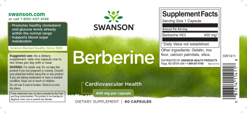Berberine 400 mg (Берберин 400 мг) 60 капсул (Swanson) фото 2