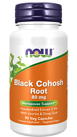 Black Cohosh 80 mg (Клопогон Кистевидный 80 мг корень) 90 вег капсул (NOW FOODS)