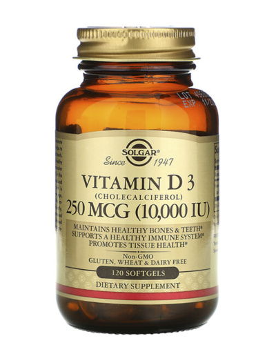 Vitamin D3 (Витамин Д3) 250 мкг (10000 IU) 120 капсул (Solgar) Vitamin D3 (Витамин Д3) 250 мкг (10000 IU) 120 капсул (Solgar)