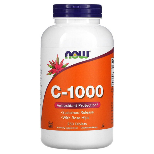 C-1000 With Rose Hips (Витамин С с Шиповником) 250 табл (Now Foods)