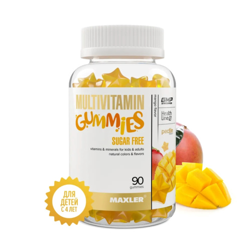 Multivitamin Gummies Sugar FREE (Мультивитамины) 90 мармеладок (Maxler)
