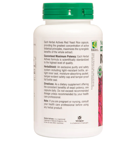 Red Yeast Rice 600 mg Herbal Actives (Красный дрожжевой рис 600 мг) 120 веган капсул (NaturesPlus) фото 4