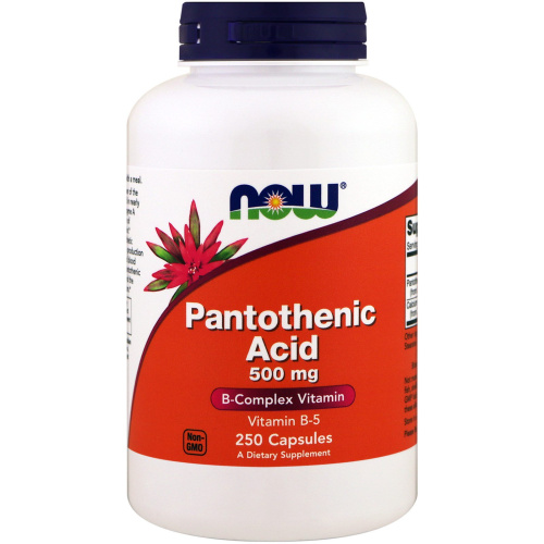 Pantothenic Acid, Vitamin B-5 500 мг (Пантотеновая кислота) 250 капс (Now Foods)