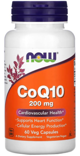 CoQ10 200 мг 60 вег капсул (Now Foods)