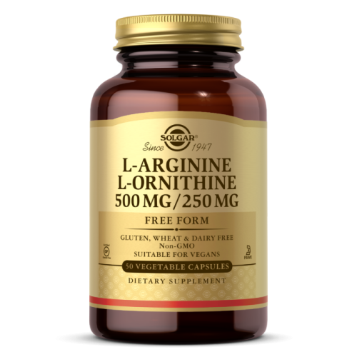 L-Arginine/L-Ornithine 500 мг/250 мг 50 вег капсул (Solgar)