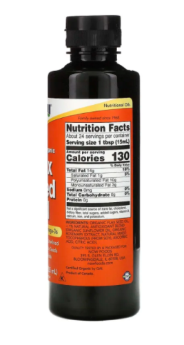 Flax Seed Oil Organic (Органическое Льняное Масло) 355 мл (Now Foods) срок 10.22 фото 2