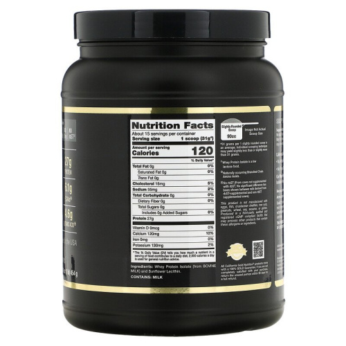 Whey Protein Isolate (Изолят Сывороточного Протеина) 454 гр (California Gold Nutrition) фото 2