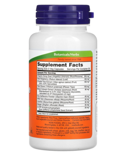 Menopause Support (Поддержка при Менопаузе) 90 капсул (Now Foods) фото 2