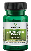 Ginkgo Biloba Extract 60 mg (Экстракт гинкго билоба 60 мг) 30 капсул (Swanson)