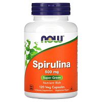 Spirulina 500 мг 120 вег капсул (Now Foods)