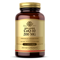 Megasorb CoQ-10 200 мг (Мегасорб с коэнзимом Q-10) 60 мягких капсул (Solgar)