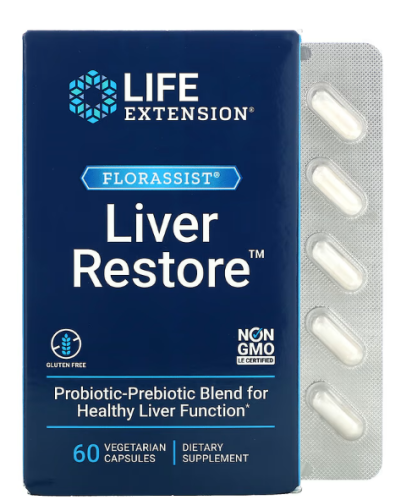 Liver Restore FLORASSIST (Восстановление печени) 60 вег капсул (Life Extension)