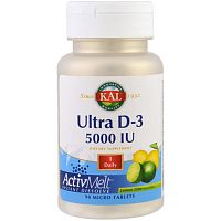 Vitamin D-3 125 mcg (5000 IU) ActivMelt Витамин Д-3 125 мкг (5000 МЕ) 90 микро таблеток (KAL)