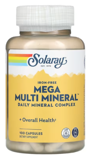 Mega Multi Mineral Iron-Free (Комплекс минералов без железа в составе) 100 капсул (Solaray) Mega Multi Mineral Iron-Free (Комплекс минералов без железа в составе) 100 капсул (Solaray)