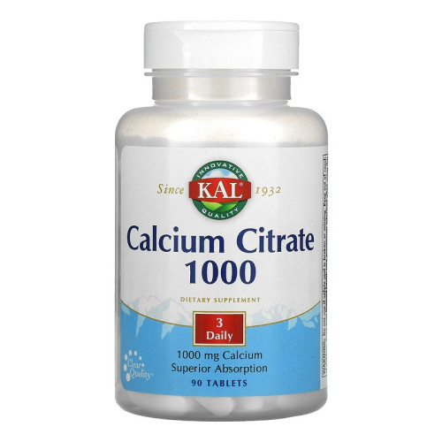 Calcium Citrate 1000 mg (Цитрат Кальция 1000 мг) 90 таблеток (KAL)