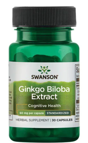 Ginkgo Biloba Extract 60 mg срок 06.2024 (Экстракт гинкго билоба 60 мг) 30 капсул (Swanson)