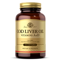 Cod Liver Oil Vitamins A & D (Масло печени трески) 100 капсул (Solgar)