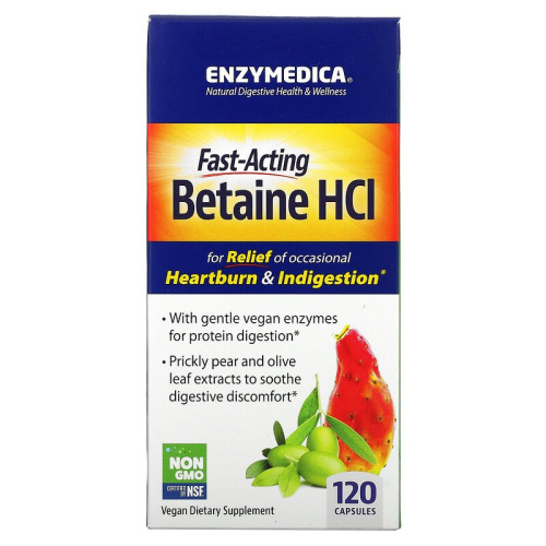 Betaine HCL (бетаин гидрохлорид) 120 капсул (Enzymedica)