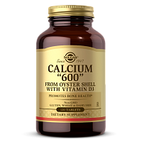 Calcium "600" with vitamin D3 (Кальций из устричных раковин) 120 таблеток (Solgar)
