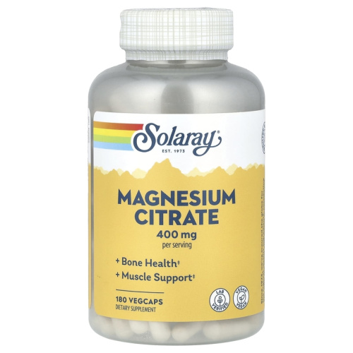 Magnesium Citrate 400 mg (Цитрат магния 400 мг) 180 капсул (Solaray)