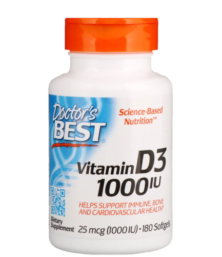 Vitamin D-3 1000 IU (срок до 10.2025) 180 капсул (Doctor's Best)