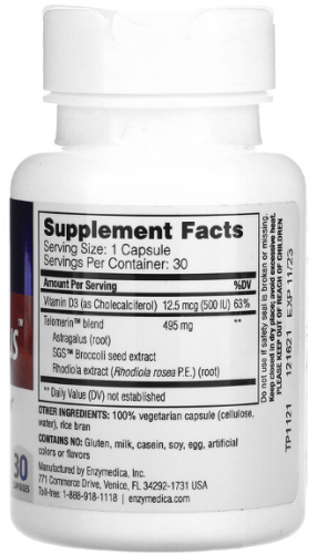 Telomere Plus™ with Telomerin® Blend 30 капсул (Enzymedica) фото 2