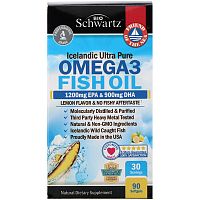 Omega-3 Fish Oil (Омега-3 Рыбий Жир Со Вкусом Лимона) 1200 мг ЭПК & 900 мг ДГК 90 кап (BioSchwart)