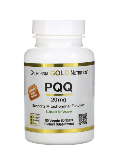 PQQ (Пирролохинолинхинон) 20 мг 90 капсул (California Gold Nutrition)