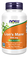 Lion's Mane 500 мг (Ежовик гребенчатый) 60 вег капсул (Now Foods)