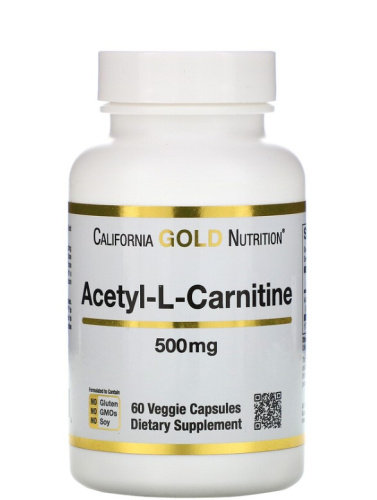 Acetyl L-Carnitine 500 мг (Ацетил Л-Карнитин 500 мг) 60 капсул (California Gold Nutrition)