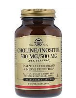 Choline/Inositol 500 мг (Холин и инозитол) 100 растительных капсул (Solgar)