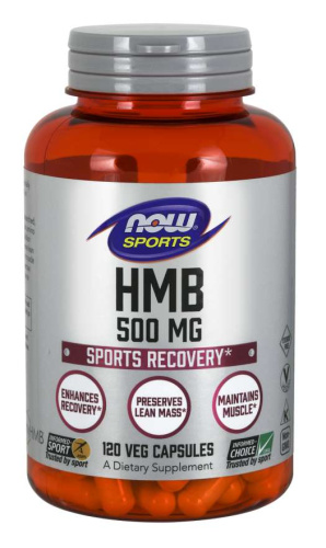 HMB 500 мг срок 04.2025 (Гидроксиметилбутират Моногидрат) 120 вег капсул (Now Foods)