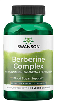 Berberine Complex with Cinnamon, Gymnema & Fenugreek 90 вег капсул (Swanson)