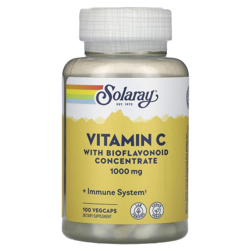 Vitamin C 1000 mg with Bioflavonoid Concentrate (Витамин C 1000 мг) 100 вег капсул (Solaray) фото 11