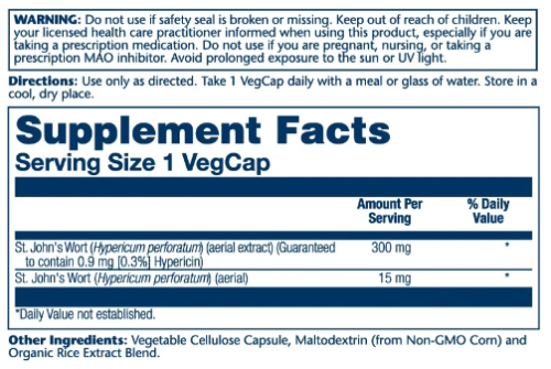 St. John's Wort 300 mg Extracts (Зверобой Продырявленный 300 мг) 60 вег капс (Solaray) фото 3
