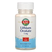 Lithium Orotate 5 мг (Литий Оротат) 60 вег капсул (KAL)