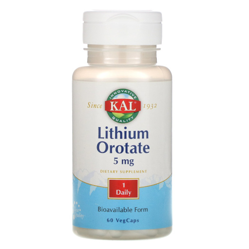 Lithium Orotate 5 мг (Литий Оротат) 60 вег капсул (KAL)
