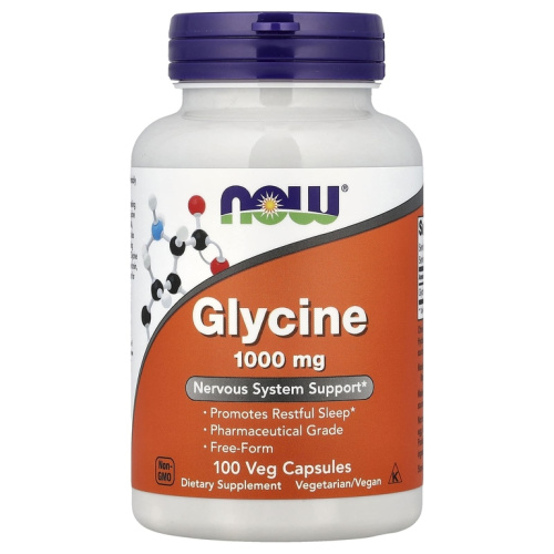 Glycine 1000 mg (Глицин 1000 мг) 100 вег капсул (Now Foods)_