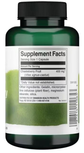 Chasteberry Fruit Vitex 400 mg (Плоды Витекса 400 мг) 120 капсул (Swanson) фото 2