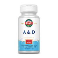 A&D 10.000 IU / 400 IU (витамины А и Д) 100 мягких капсул (KAL)