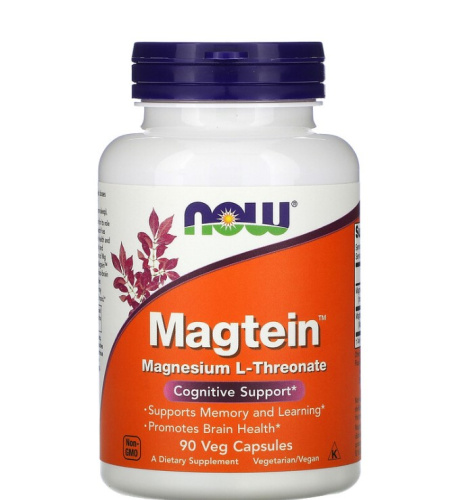 Magtein Magnesium L-Threonate (L-треонат магния) 90 вег капсул (Now Foods) фото 5