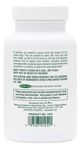 Mega B-150 SR (сбалансированный комплекс витаминов B) 60 таблеток (NaturesPlus) фото 2