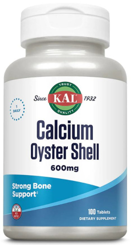 Calcium Oyster Shell 600 mg (Устричный Кальций 600 мг) 100 таблеток (KAL)