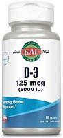 Vitamin D-3 125 mcg (5000 IU) Витамин Д-3 125 мкг (5000 МЕ) 60 таблеток (KAL)