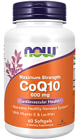 CoQ10 600 мг With Vitamin E & Lecithin 60 мягких капсул (Now Foods)