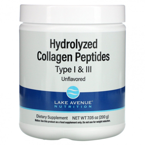 Hydrolyzed Collagen Peptides Type I & III 200 г (Lake Avenue Nutrition) фото 5